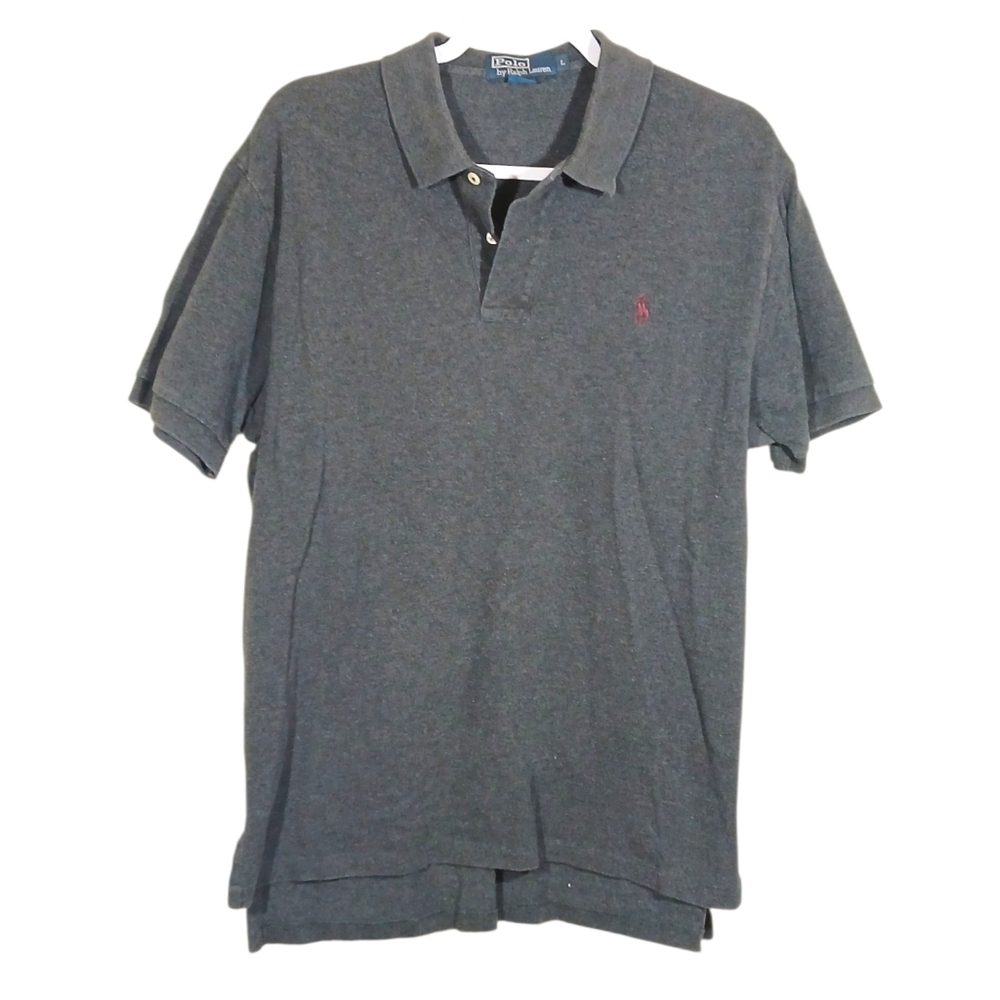 Polo Ralph Lauren Dark Gray Collared Shirt Cotton Large